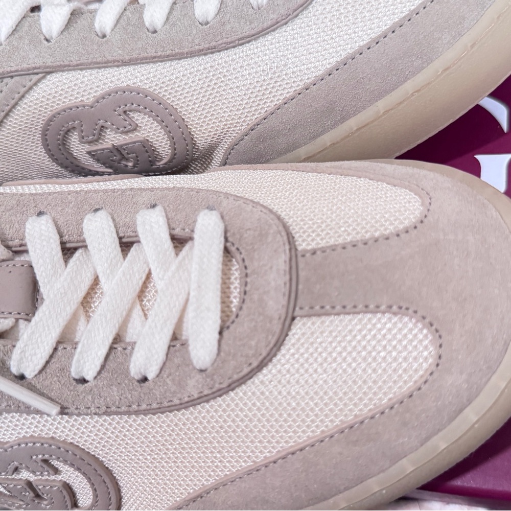 Gucci G75 in Oatmeal Suede Mens Sneakers - Picture 13 of 16